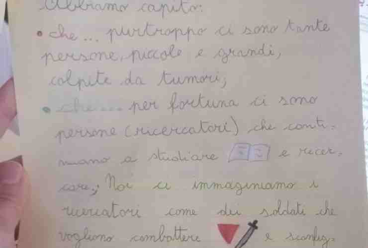 Una delle lettere arrivate a Lorenzo