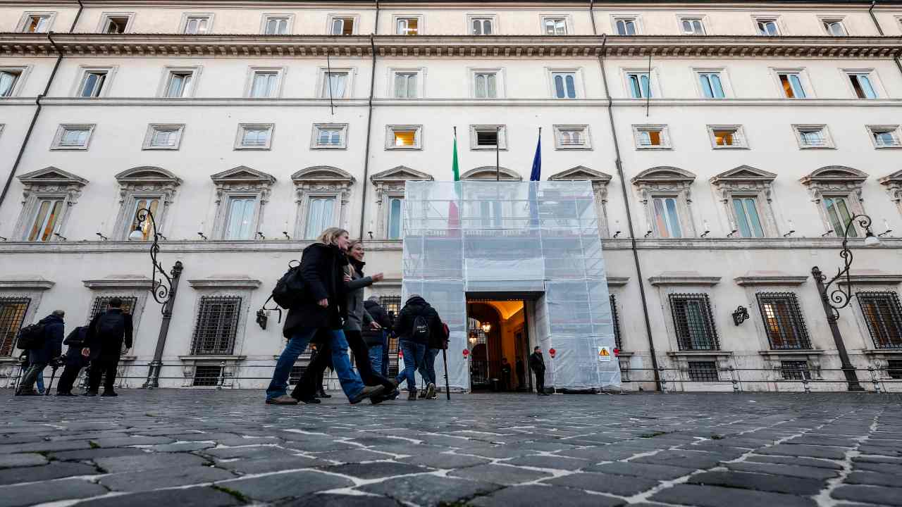 Una veduta esterna di Palazzo Chigi