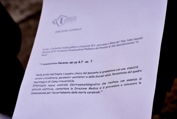bollettino emanato dalla Sod di Anestesia e Rianimazione Pediatrica
