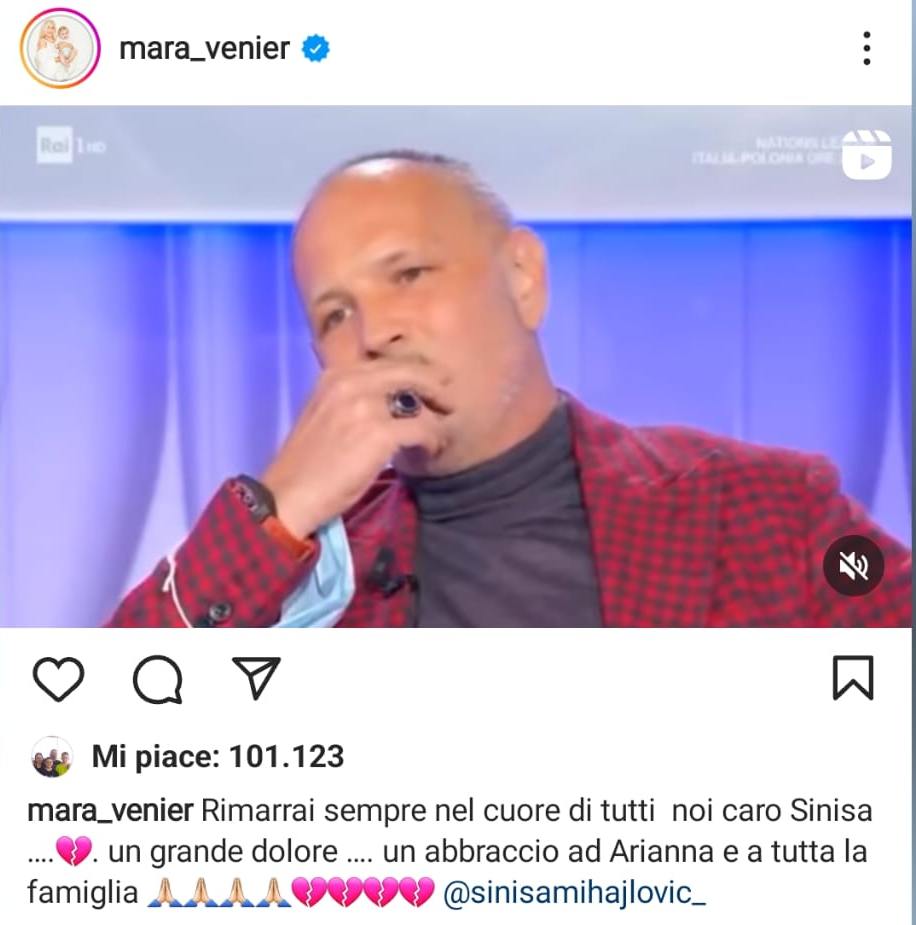 Filmato Instagram Mara Venier