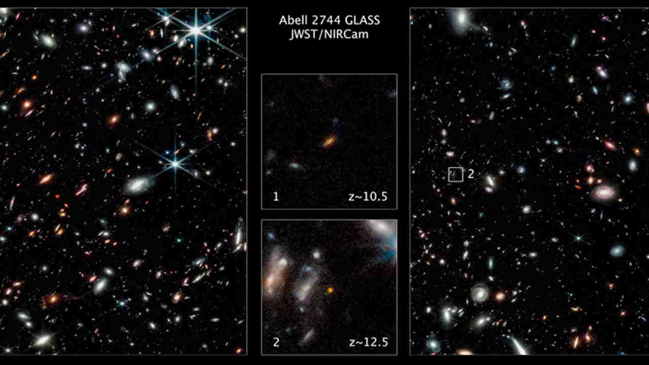 Il telescopio Webb vede due galassie all'alba del cosmo