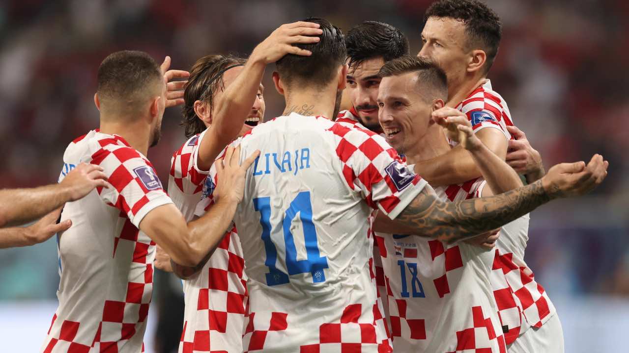 I giocatori della Croazia festeggiano
