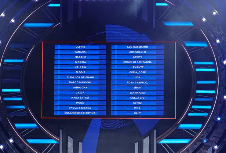 La lista completa dei Big in gara a Sanremo 2023