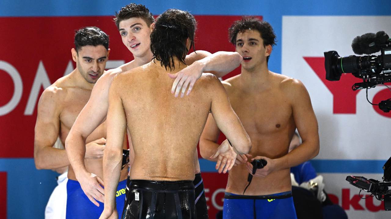 Leonardo Deplano, Alessandro Miressi, Thomas Ceccon e Paolo Conte Bonin