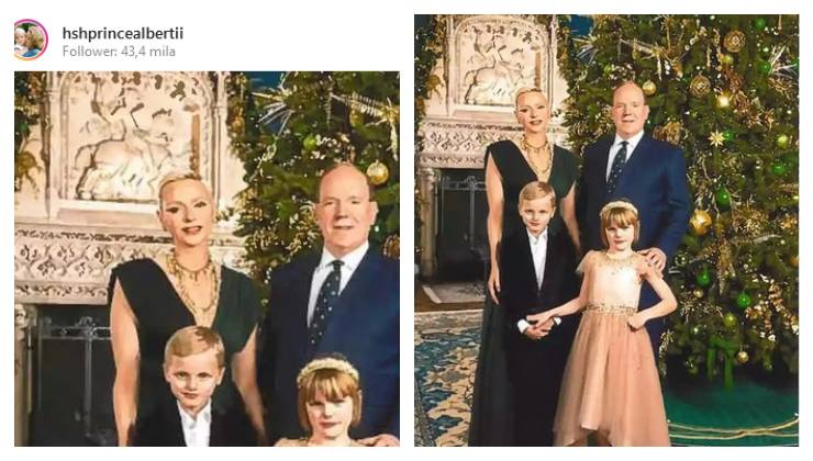 Cartolina di Natale Alberto e Charlene