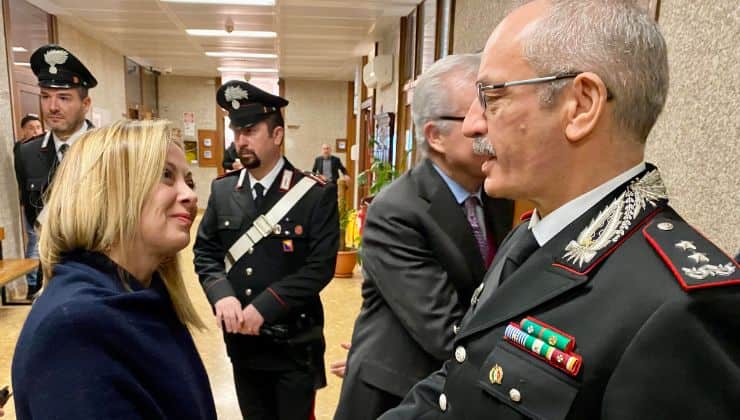 Giorgia Meloni e Pasquale Angelosanto, generale dei Ros