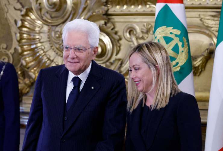 Giorgia Meloni insieme a Sergio Mattarella