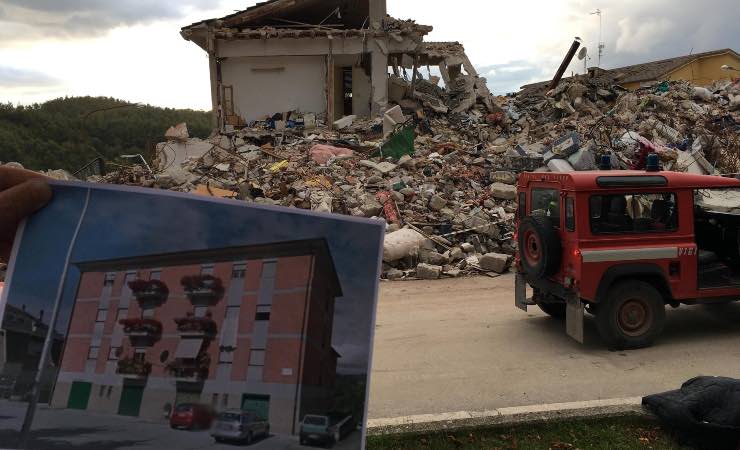 L'Aquila, palazzo distrutto dal terremoto del 2009