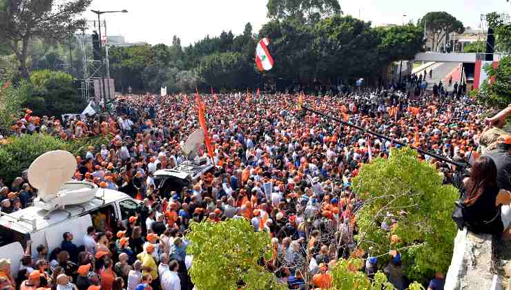 Proteste dei sostenitori di Aoun 