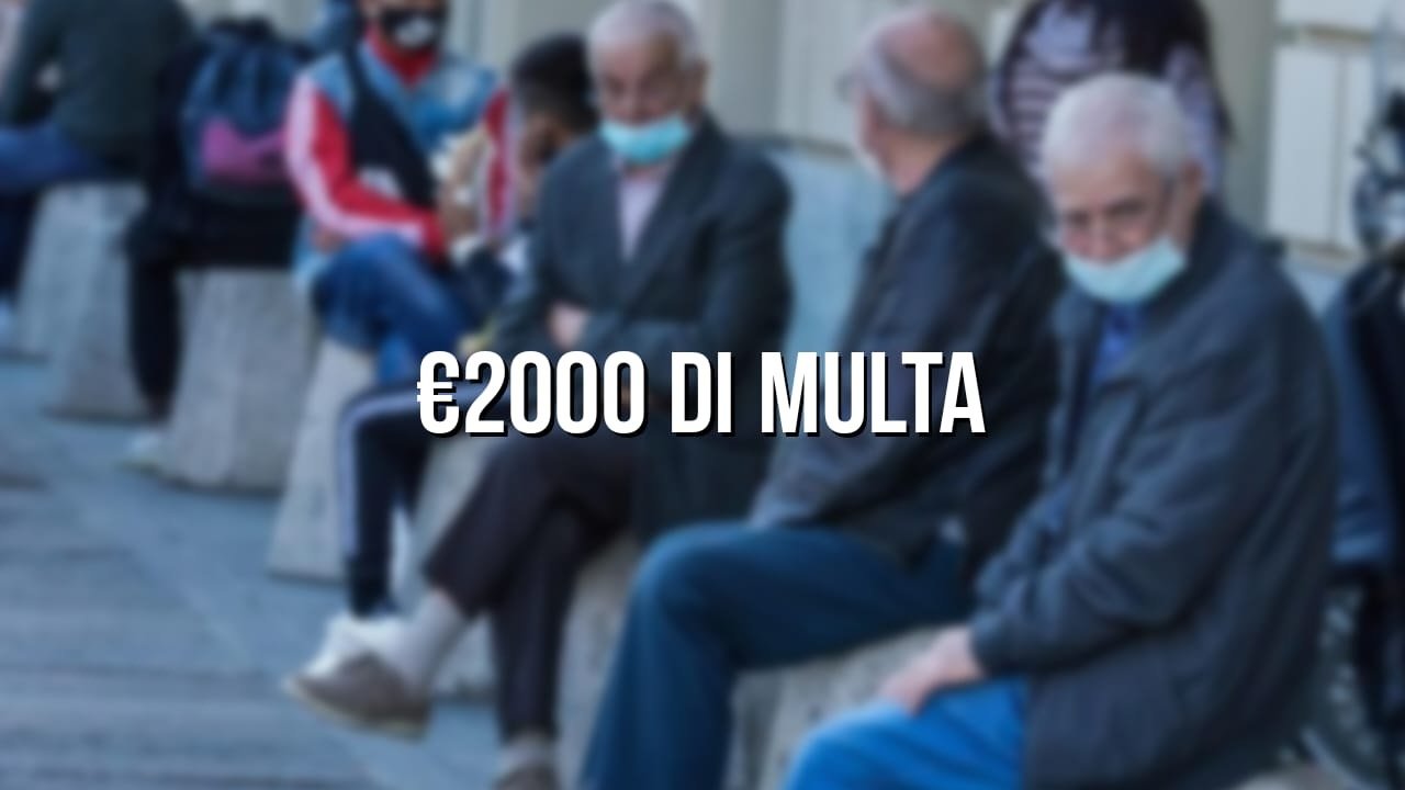 2000 euro di multa