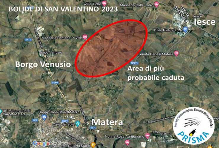 Area in cui è stato ritrovato il meteorite di San Valentino