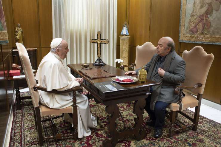 Lino Banfi e Papa Francesco 