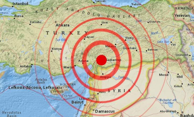 Mappa Turchia, epicentro terremoto