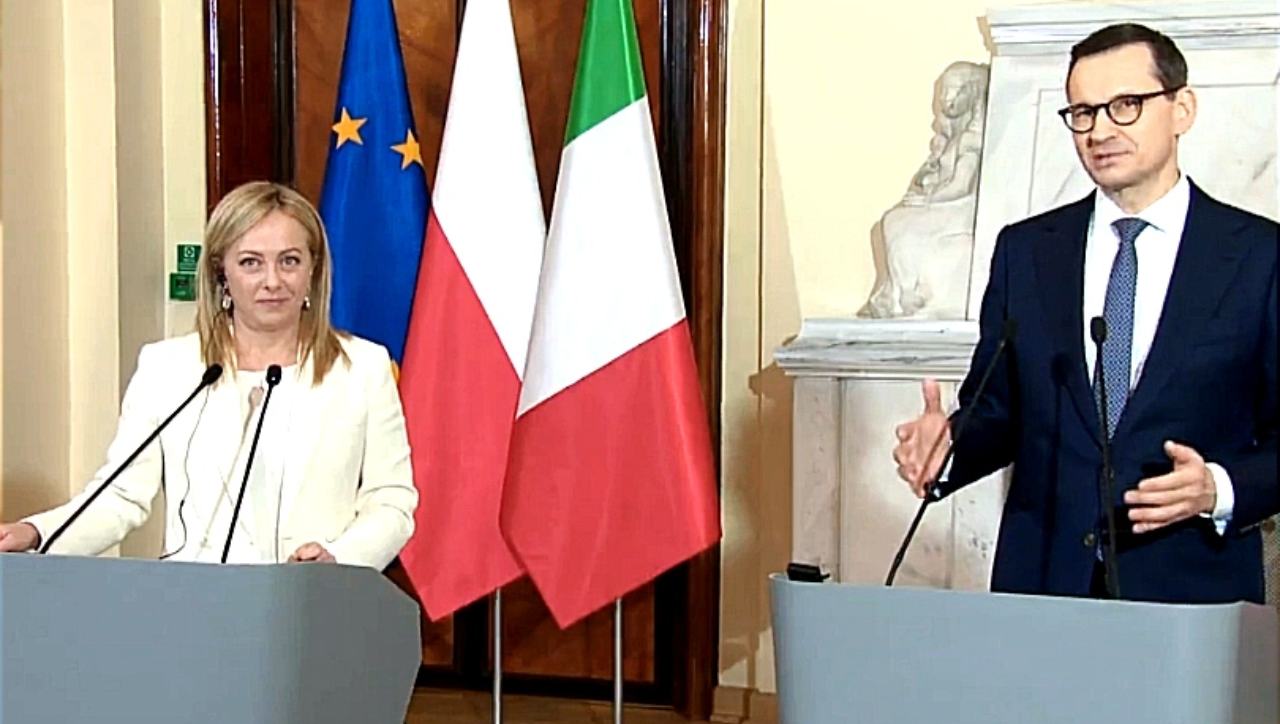 Meloni e Morawiecki