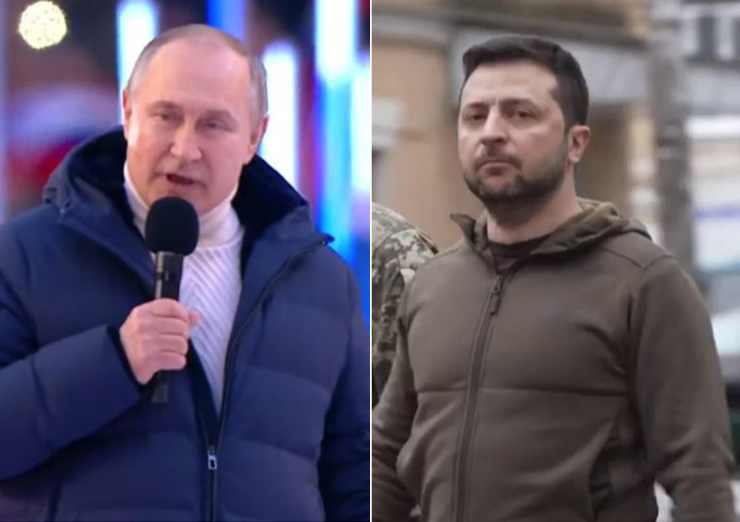 Il presidente russo Putin e il Presidente ucraino Zelensky