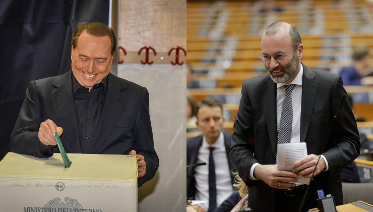 Silvio Berlusconi e il presidente Ppe Weber