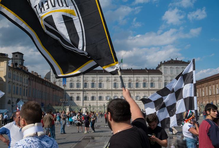 Tifosi della squadra di calcio Juventus