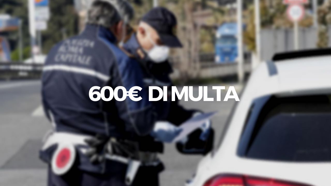 multa da 600 euro