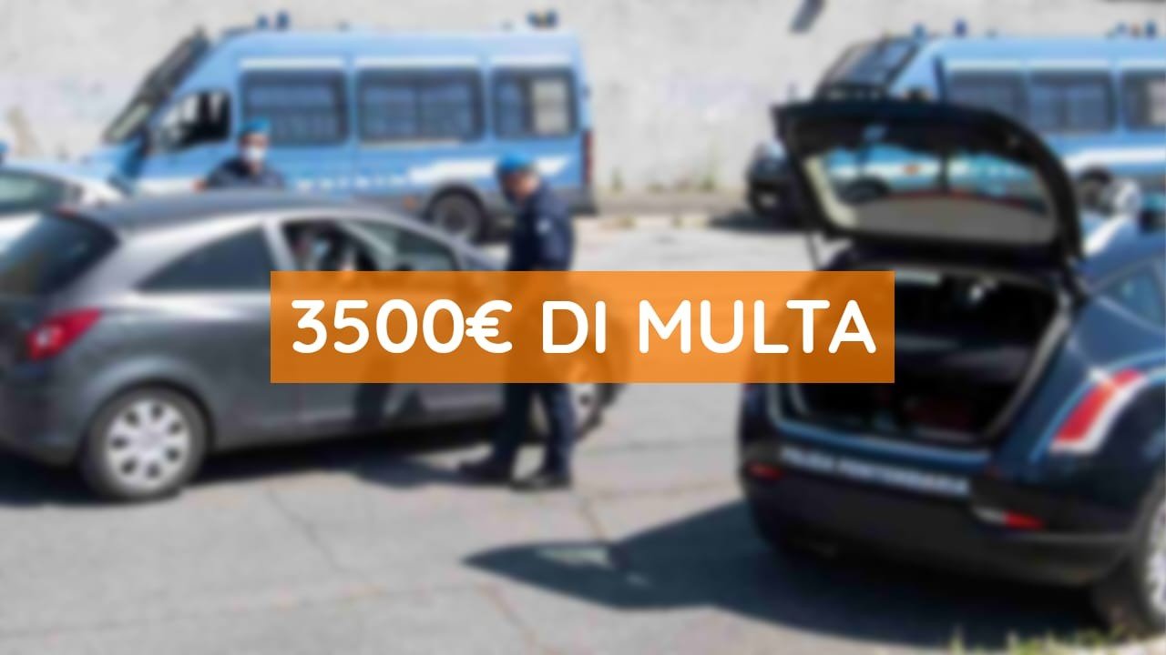3500 euro di multa
