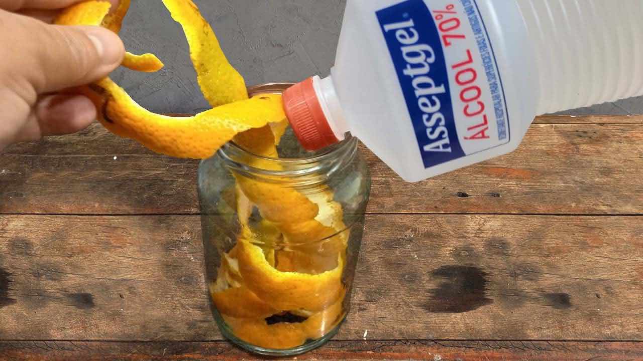 Pomerančová kůra v alkoholu
