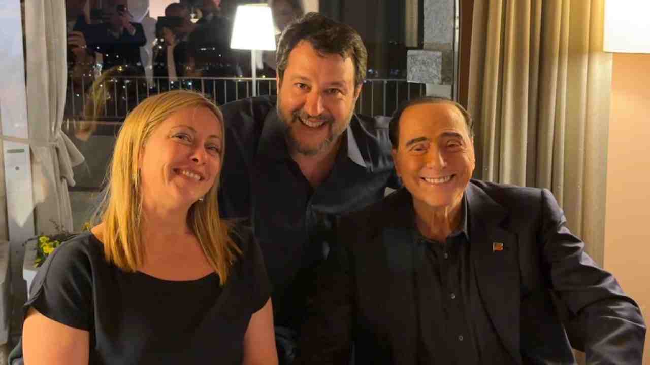 Giorgia Meloni, Matteo Salvini e Silvio Berlusconi