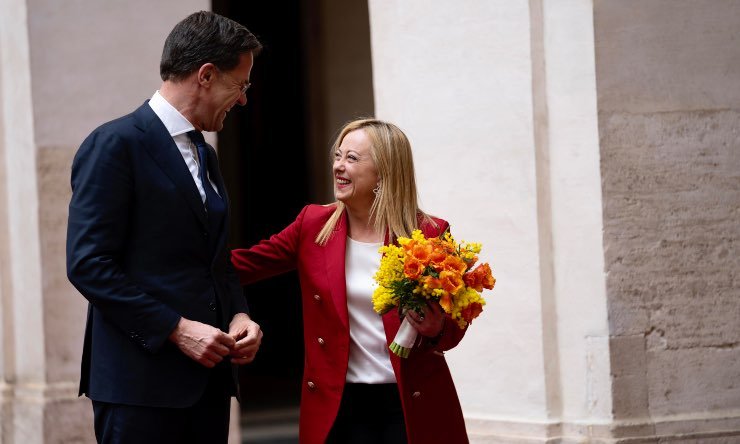 Presidente Meloni e il Primo Ministro Rutte