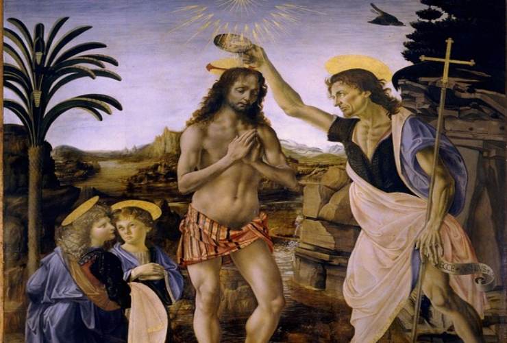 Il battesimo di Cristo nel museo degli Uffizi
