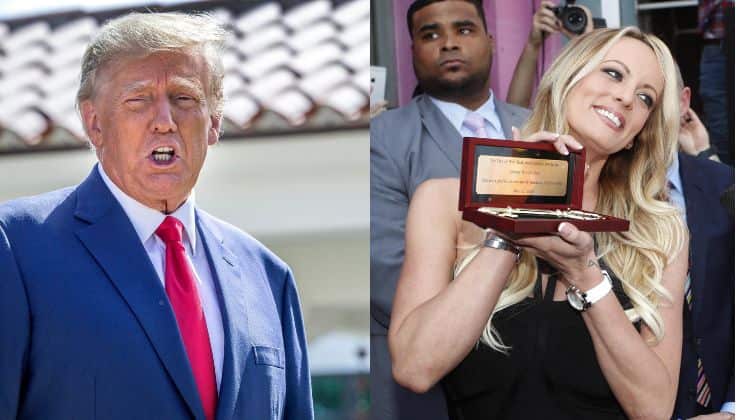 L'ex presidente Donald Trump e Stormy Daniels