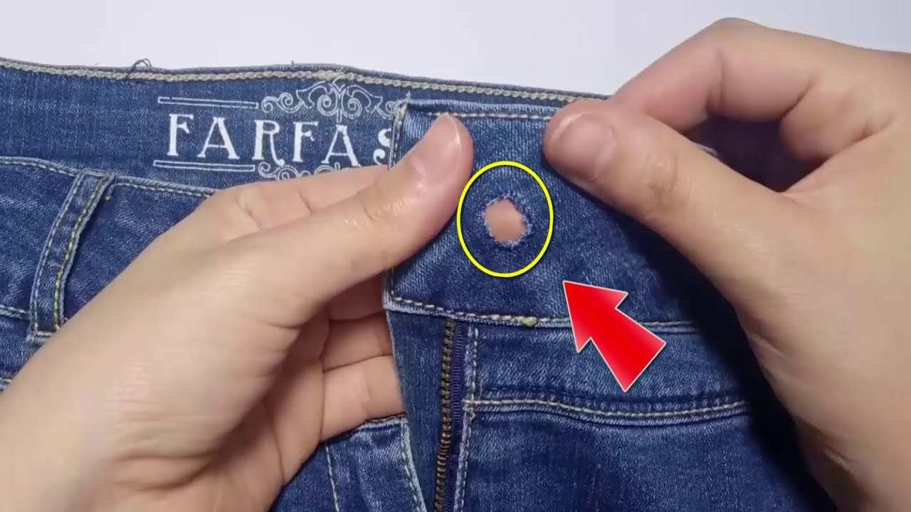 bouton de réparation de jeans