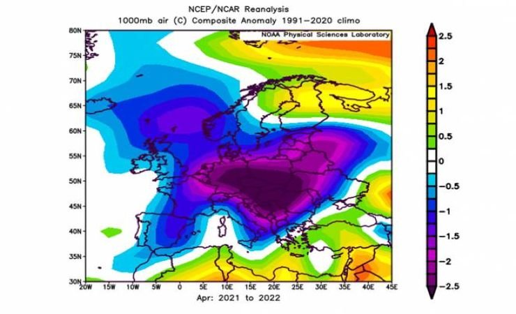Meteo, aprile freddo