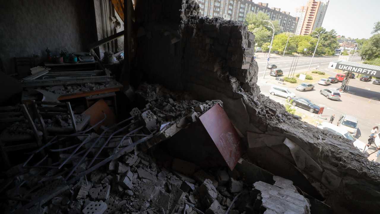 Abitazione danneggiata a Kiev