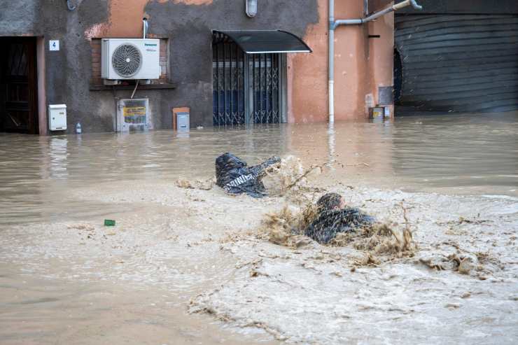 Carabinieri prestano soccorso a nuoto