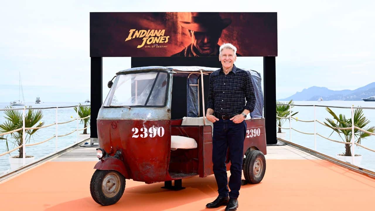 Harrison Ford al photocall di Indiana Jones e il quadrante del destino 