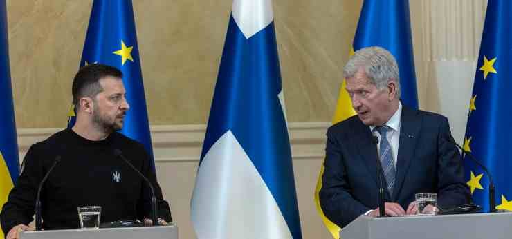 Il Presidente ucraino Zelensky e il Presidente finlandese Niinisto