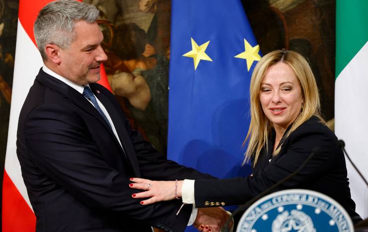 Meloni e il cancelliere austriaco Nehammer