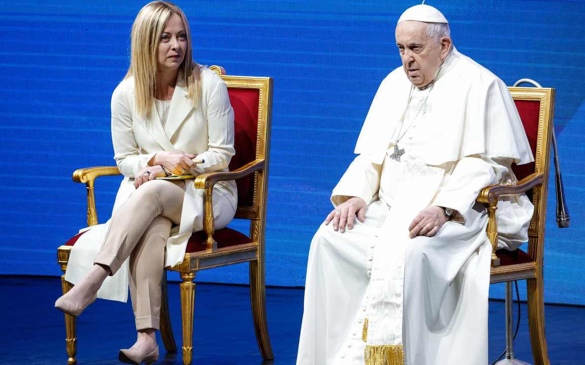 Papa Francesco e Giorgia Meloni agli Stati Generale della Natalità