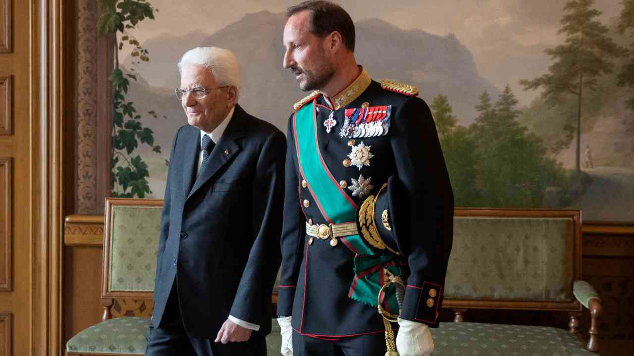Sergio Mattarella e il principe ereditario Haakon Magnus di Norvegia