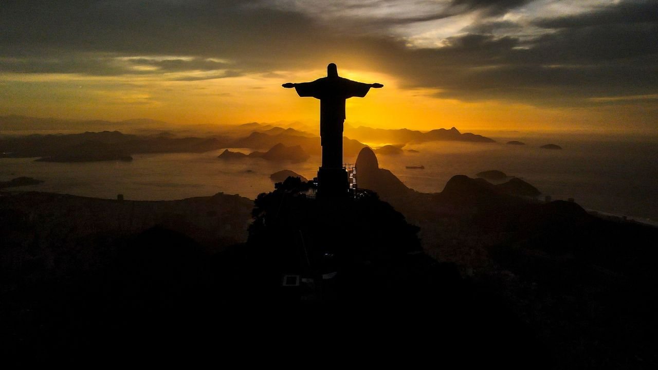 Una panoramica del Cristo di Rio de Janeiro