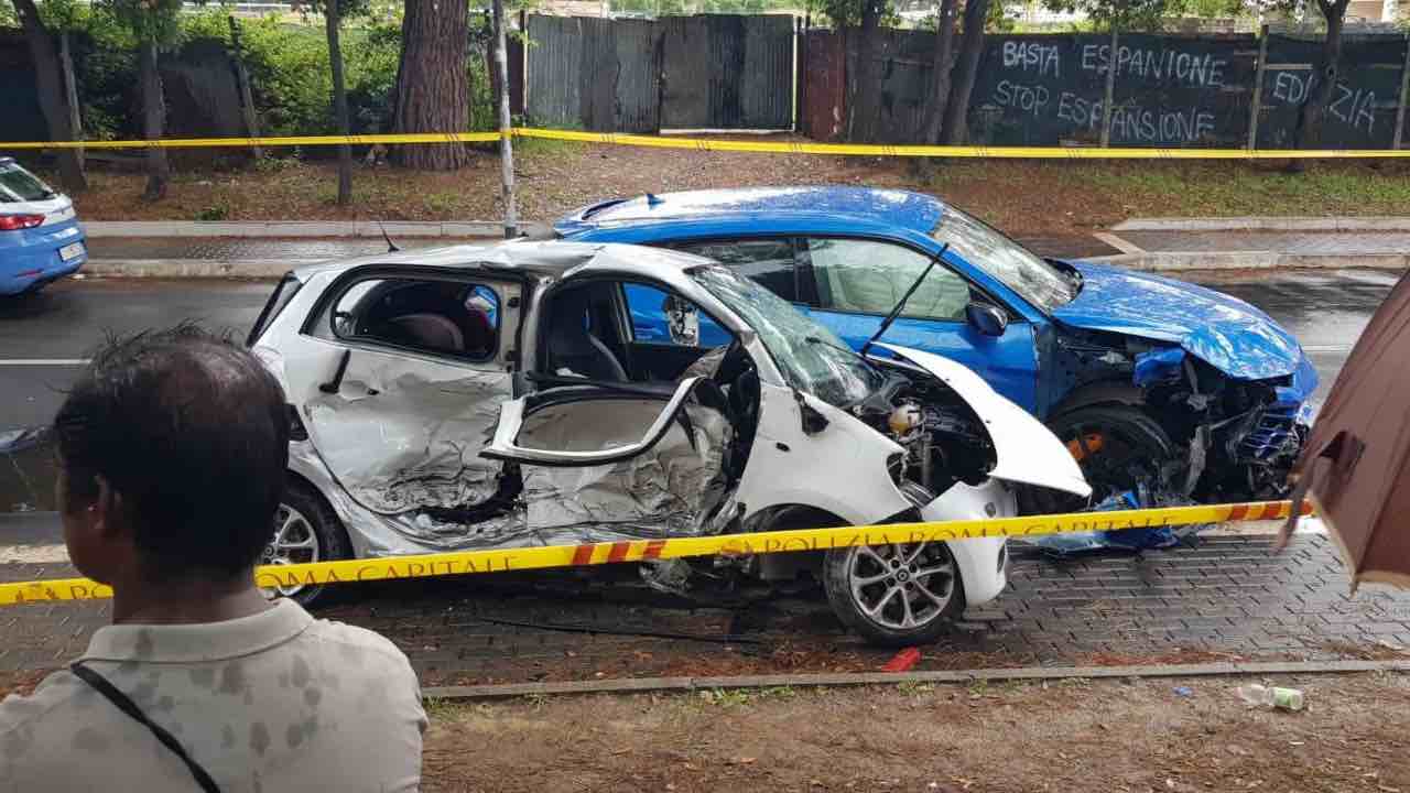 Incidente Casal Palocco, auto dopo lo schianto