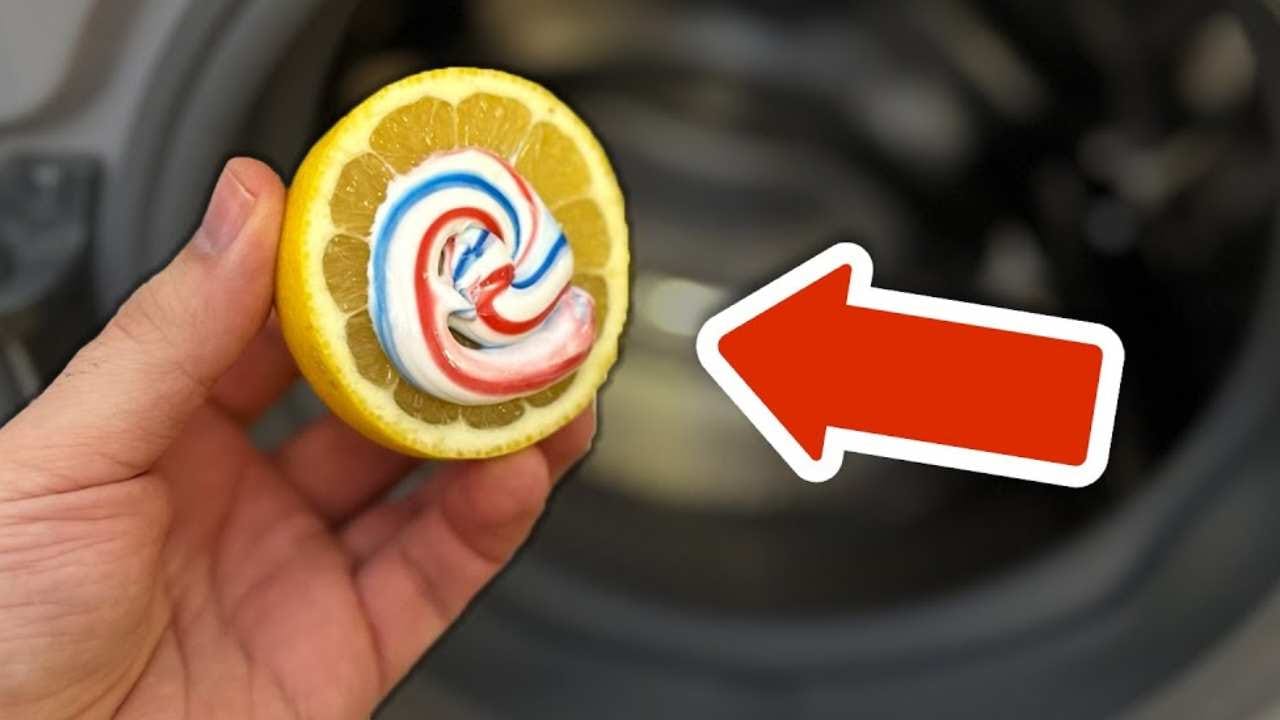 Limone con dentifricio in lavatrice: ecco cosa accade