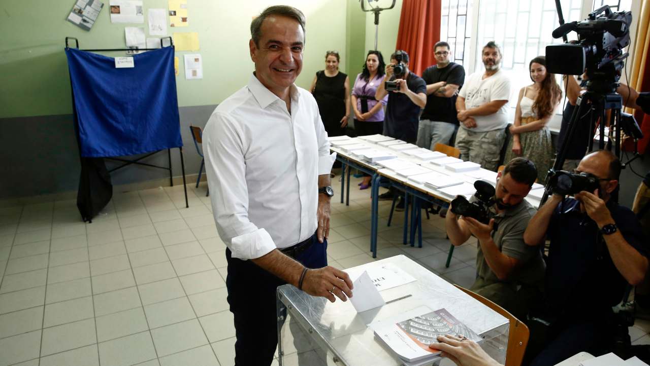 Mitsotakis durante le elezioni