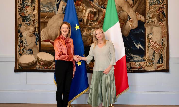 Roberta Metsola e Giorgia Meloni