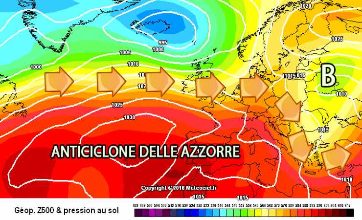 Meteo, anticiclone delle Azzorre