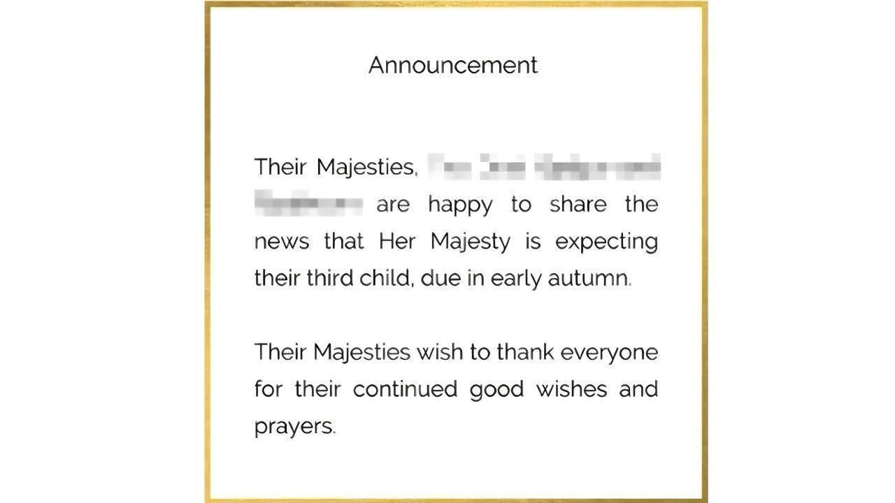Nuovo bimbo in arrivo in Casa Reale