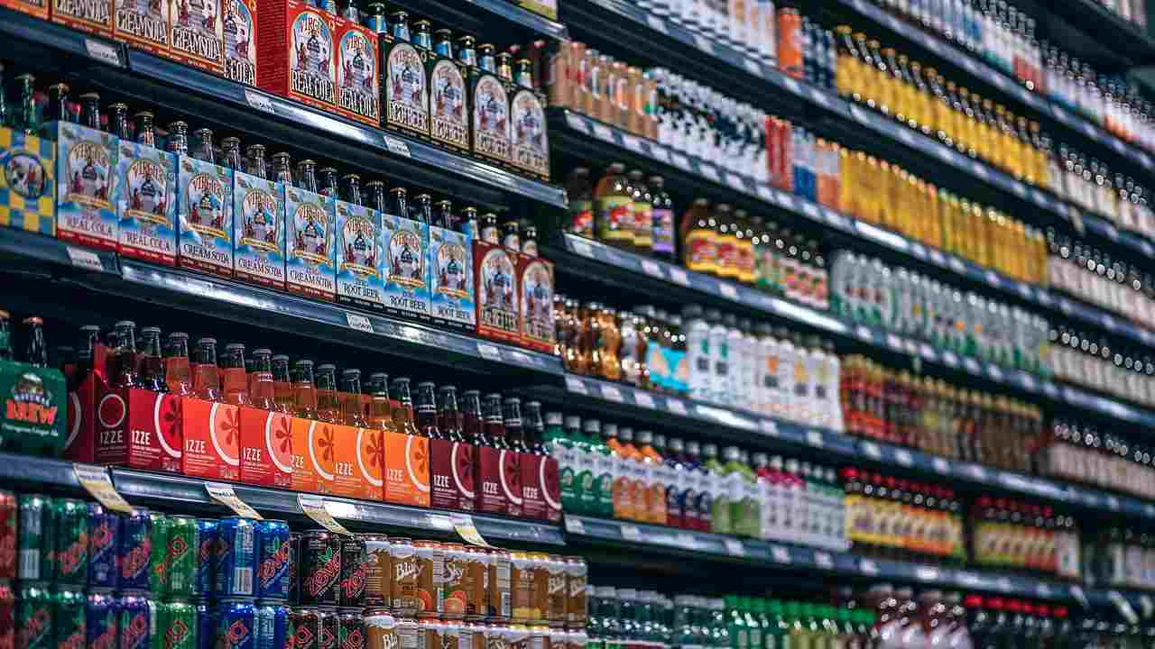 Bevande in un supermercato