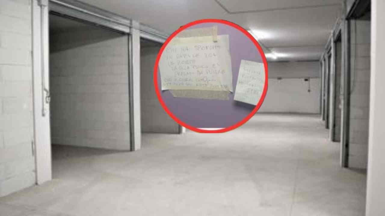 Curioso bigliettino in garage