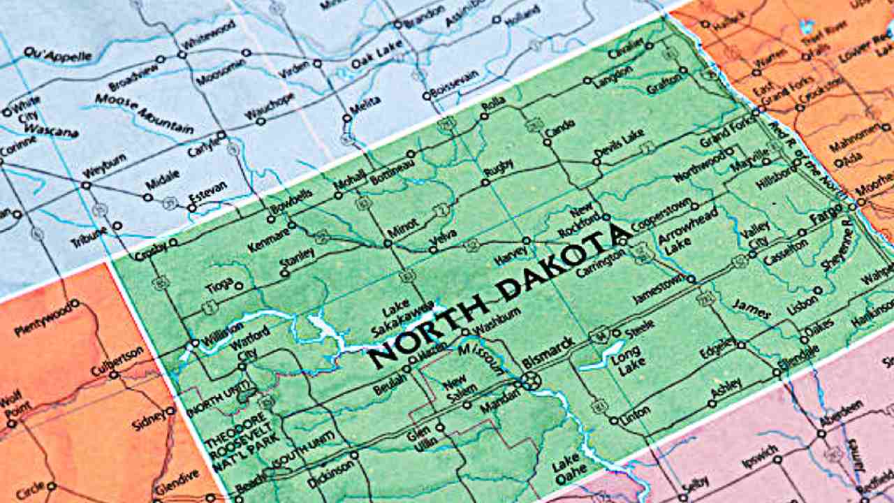 Cartina Nord Dakota
