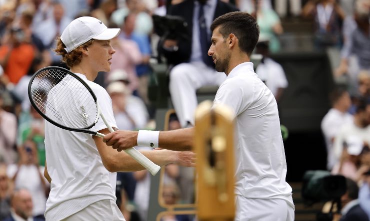 Jannik Sinner e Novak Djokovic, Wimbledon 2022