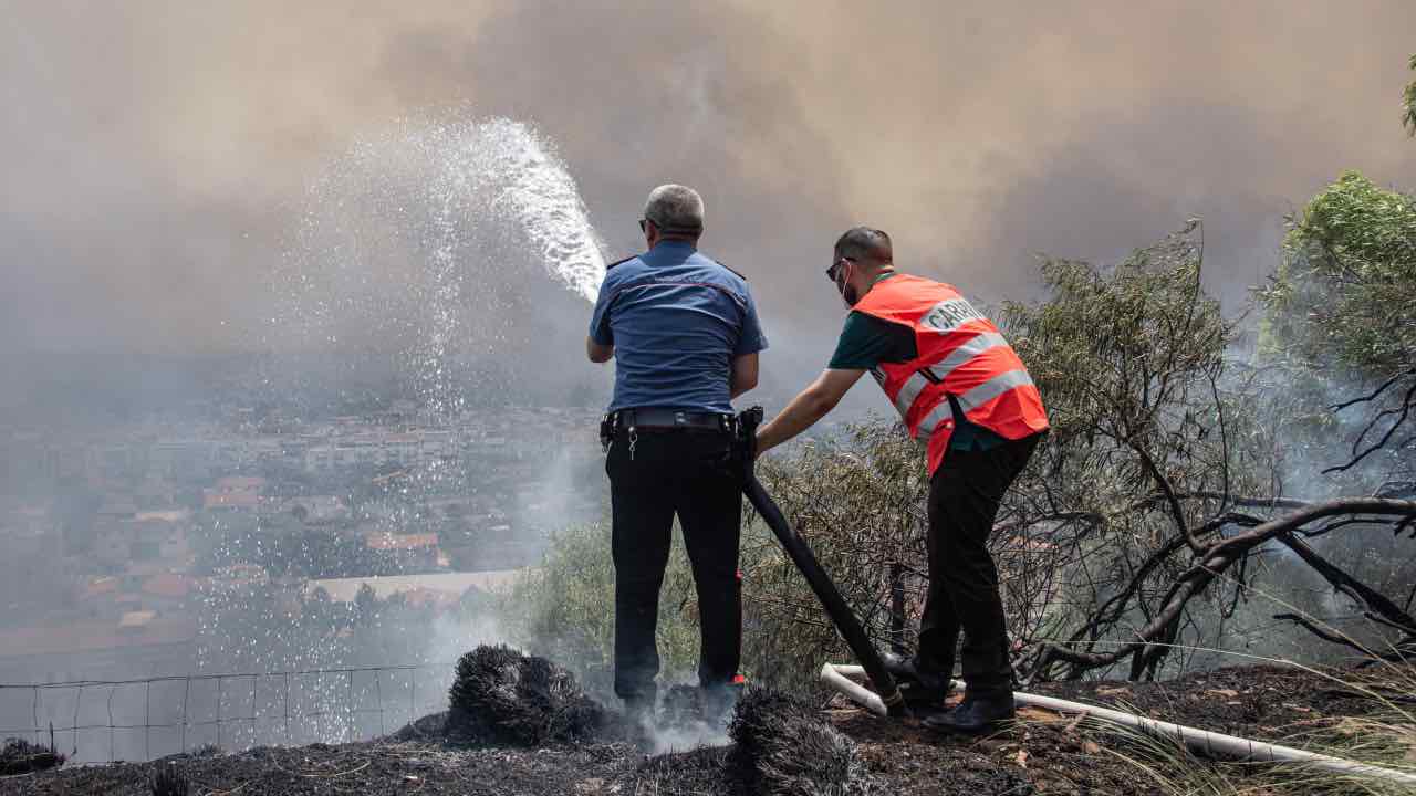 Palermo, roghi sulle colline intorno alla città