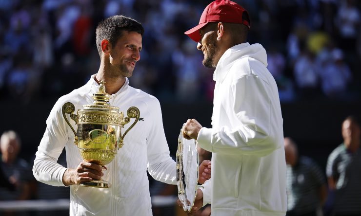 Premiazione Wimbledon 2022, Novak Djokovic e Nick Kyrgios